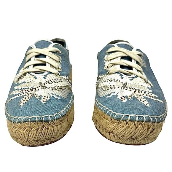 Nine West Womens Guinup Espadrilles Sneakers, Light Blue/White, Size 8.5 Medium - Picture 5 of 7